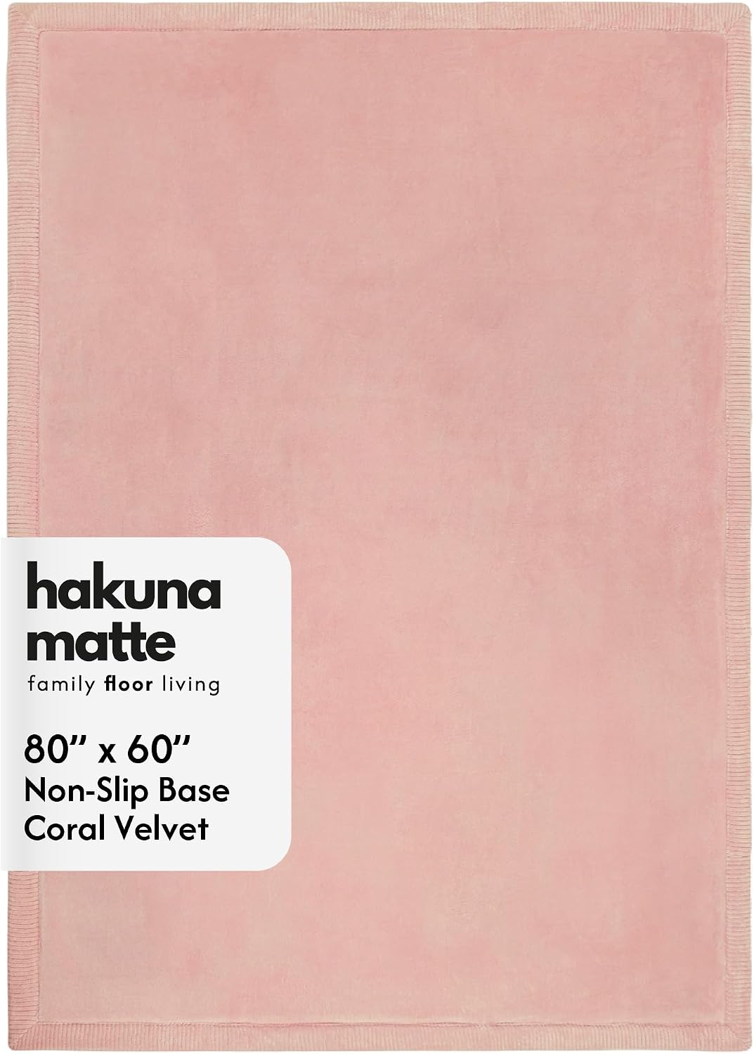 Hakuna Matte CloudSoft Mat for Floor 60" x 80" Beige, Coral Velvet high-density foam Rug - Non-Slip, Water-Resistant