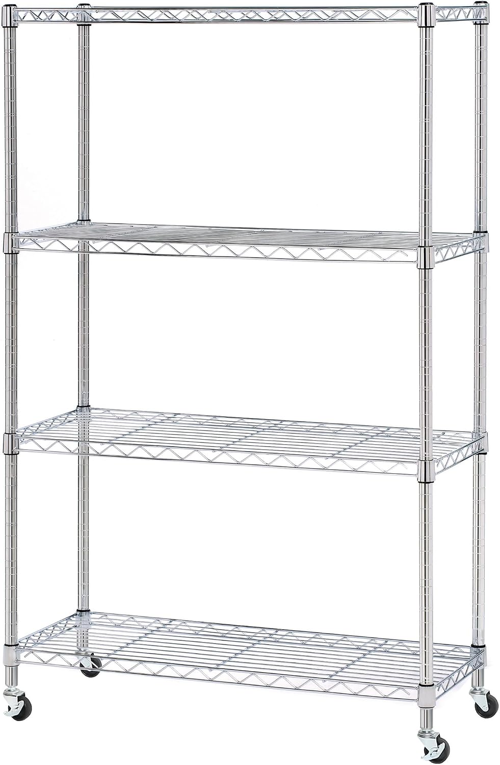 5-Tier Steel Wire Shelving, 30" W x 14" D x 61.5" H, Black, Durable solid steel wire storage rack with adjustable shelves featuring 300 pounds per