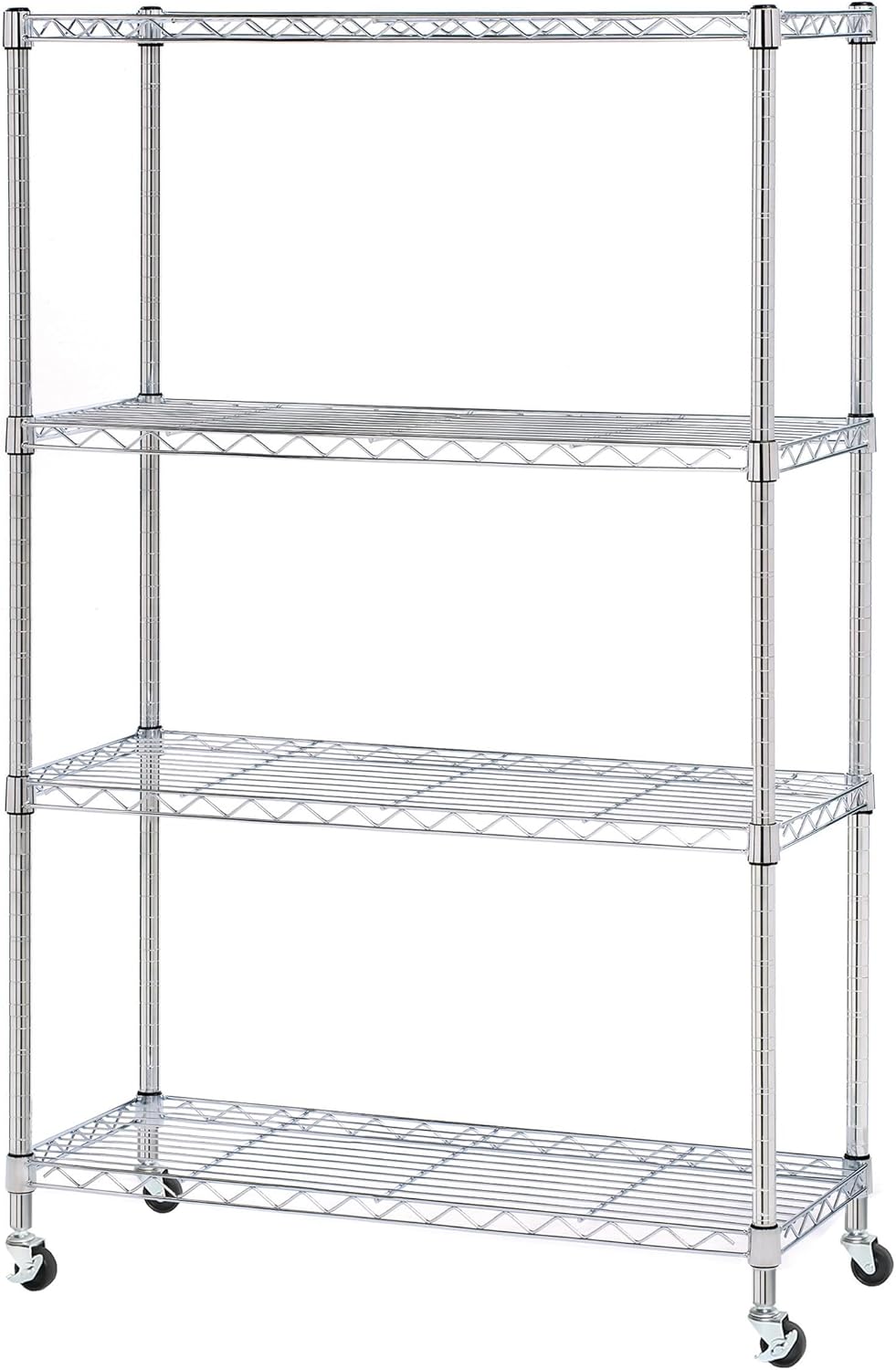 5-Tier Steel Wire Shelving, 30"W x 14"D x 61.5"H, Durable solid steel wire storage rack with adjustable shelves featuring 300 pounds per shelf weight