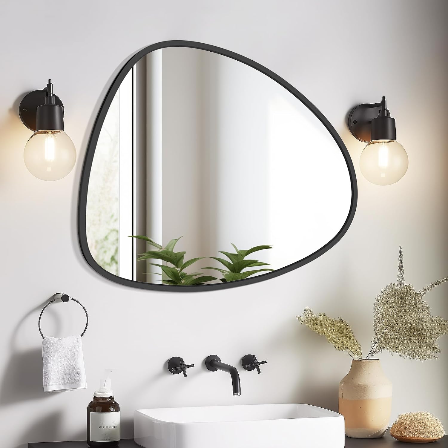 WallBeyond Asymmetrical Mirror, Irregular Mirror Full Length, Boho Wall Mirrors Decorative for Bedroom Living Room Entryway Hall