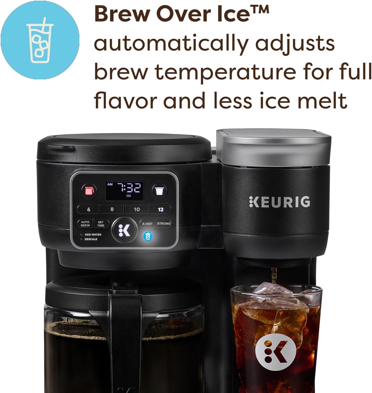 Keurig K-Duo Hot and Iced Single Serve and Carafe Coffee Maker, MultiStream Technology, 72oz Reservoir (Gen 2), Multistream Tech