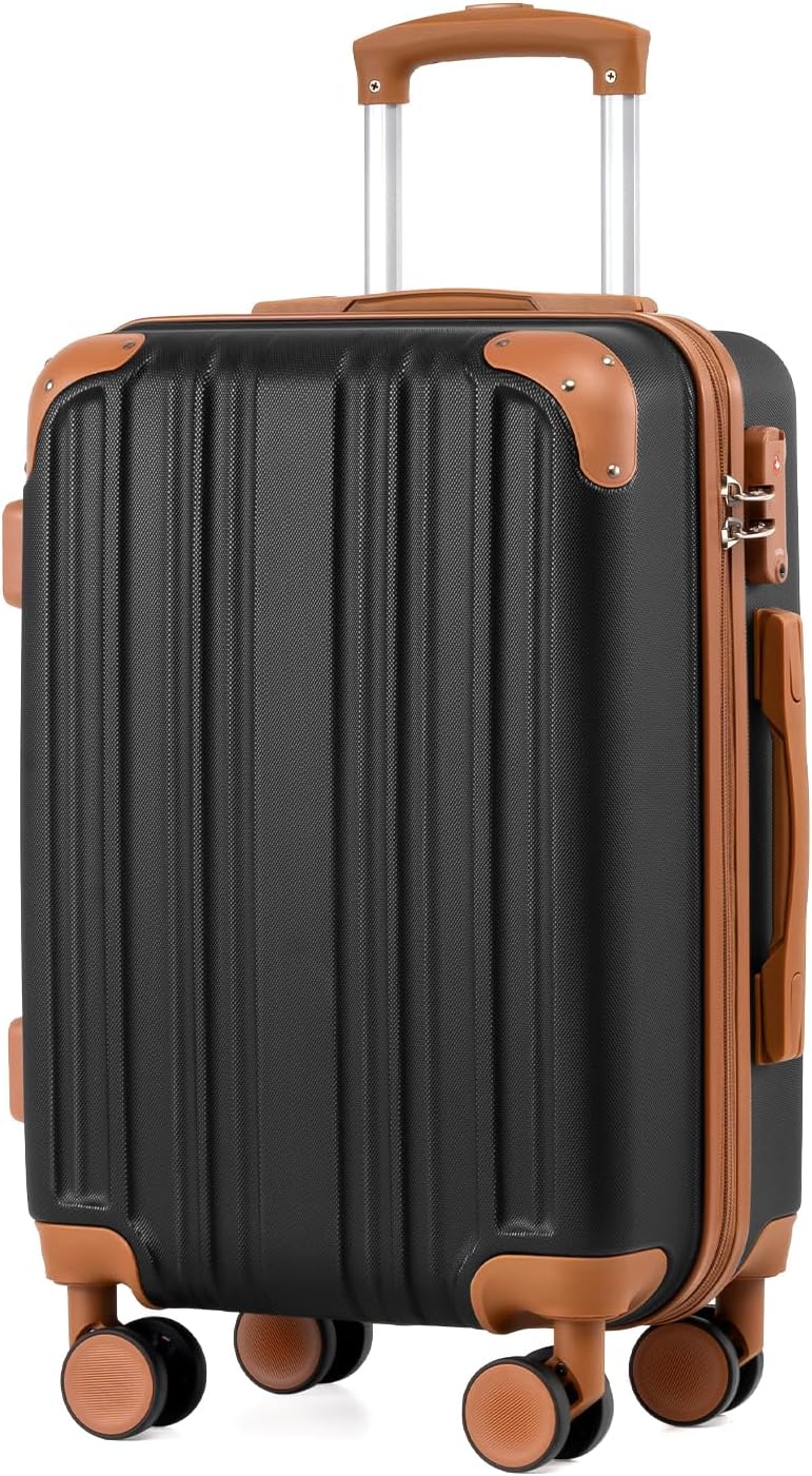Coolife Luggage, Suitcase with Durable and Lightweight, Large Checked Luggage with PC+ABS Hardshell Expandable, Dual Spinner Wheels, TSA Lock
