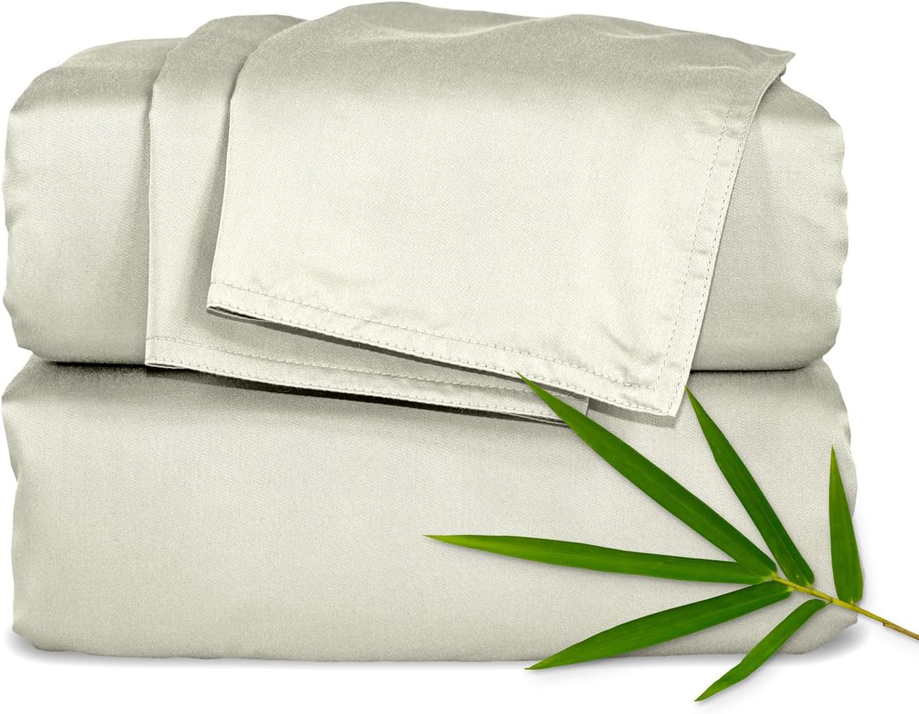 Pure Bamboo King Sheets, Genuine 100% Organic Viscose Derived from Bamboo Bed Sheet Set, Luxuriously Soft and Cooling, Double Stitching
