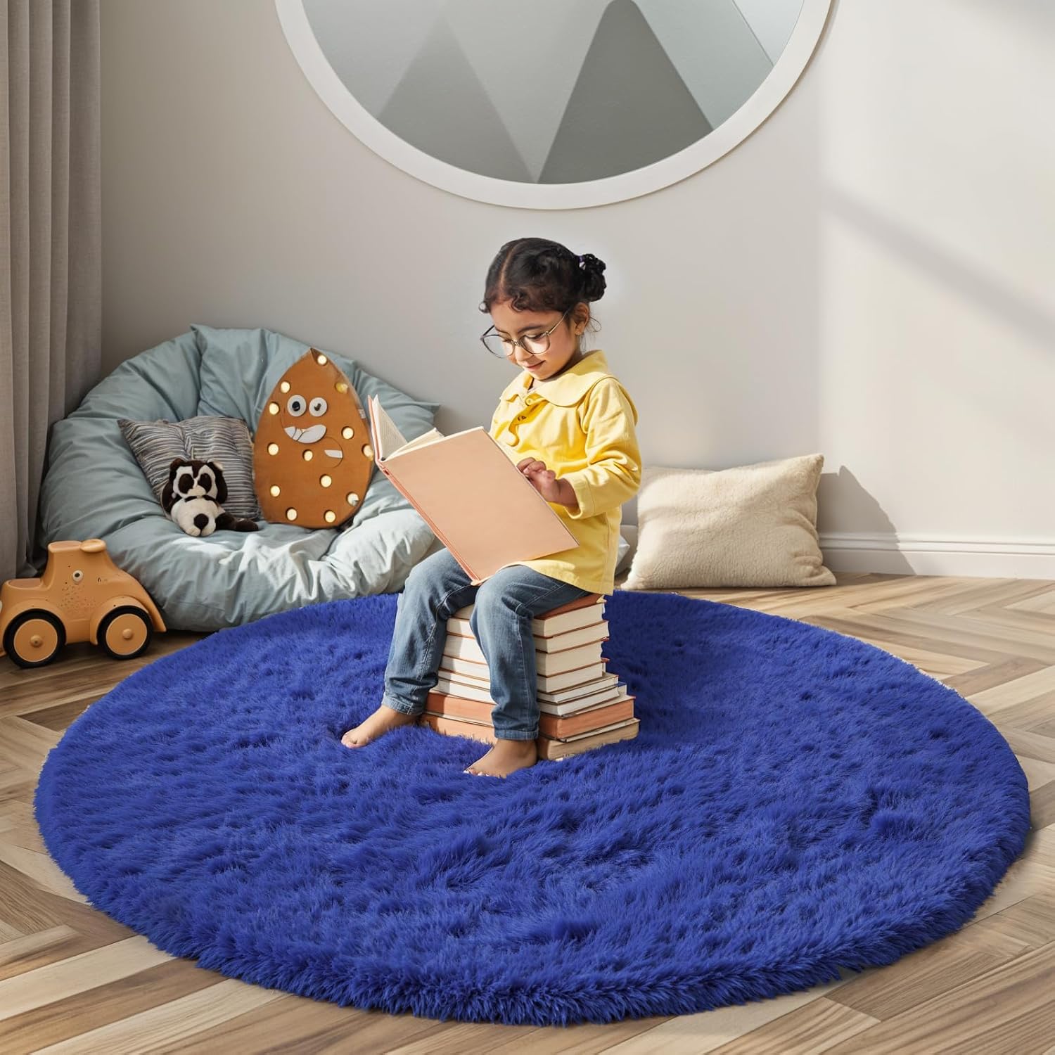 junhejiamei Area Rugs 9x12 Living Room, Large Area Rug Shaggy Carpet Soft Plush Furry Bedside Rug