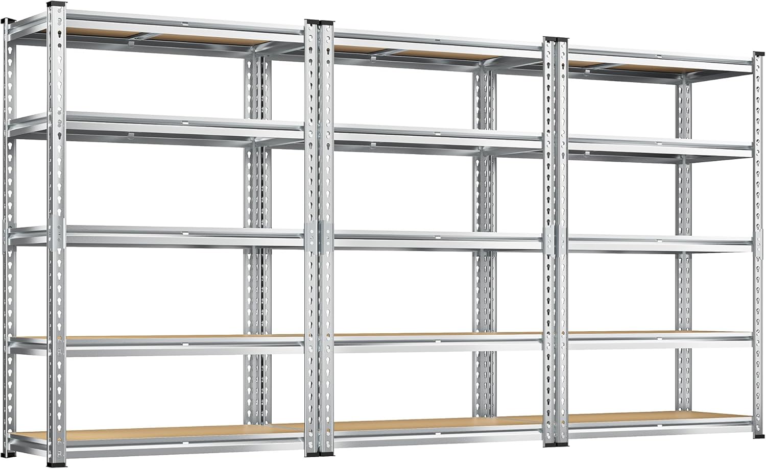 REIBII 5 Tier Garage Shelving for Pantry, Adjustable Storage Shelves, 35.5" W x 11.9" D x 72" H, Holds 2400 Lbs, 5 Reinforcing Ribs