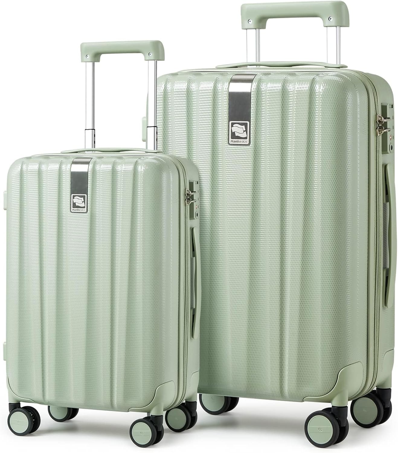 Hanke Luggage Sets 2 piece Carry On Luggage with Wheels PC Hard Shell Suitcases Lightweight Checked Travel Luggage Large Travel Suitcase Woman Men