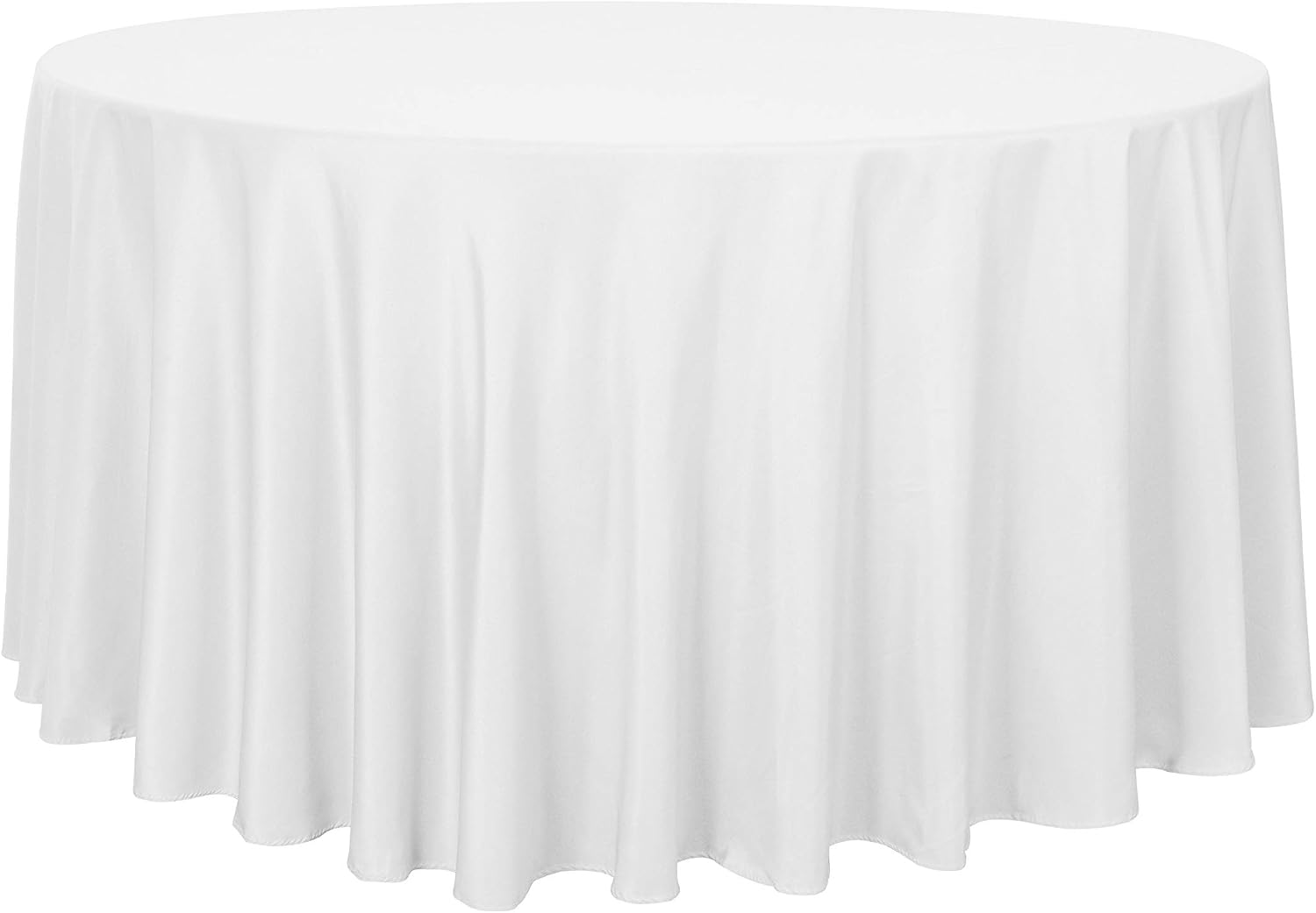 sancua 6 Pack Round Tablecloth 120 Inch White, Stain and Wrinkle Resistant Table Cloth - Washable Polyester Table Cover for Dining Tables