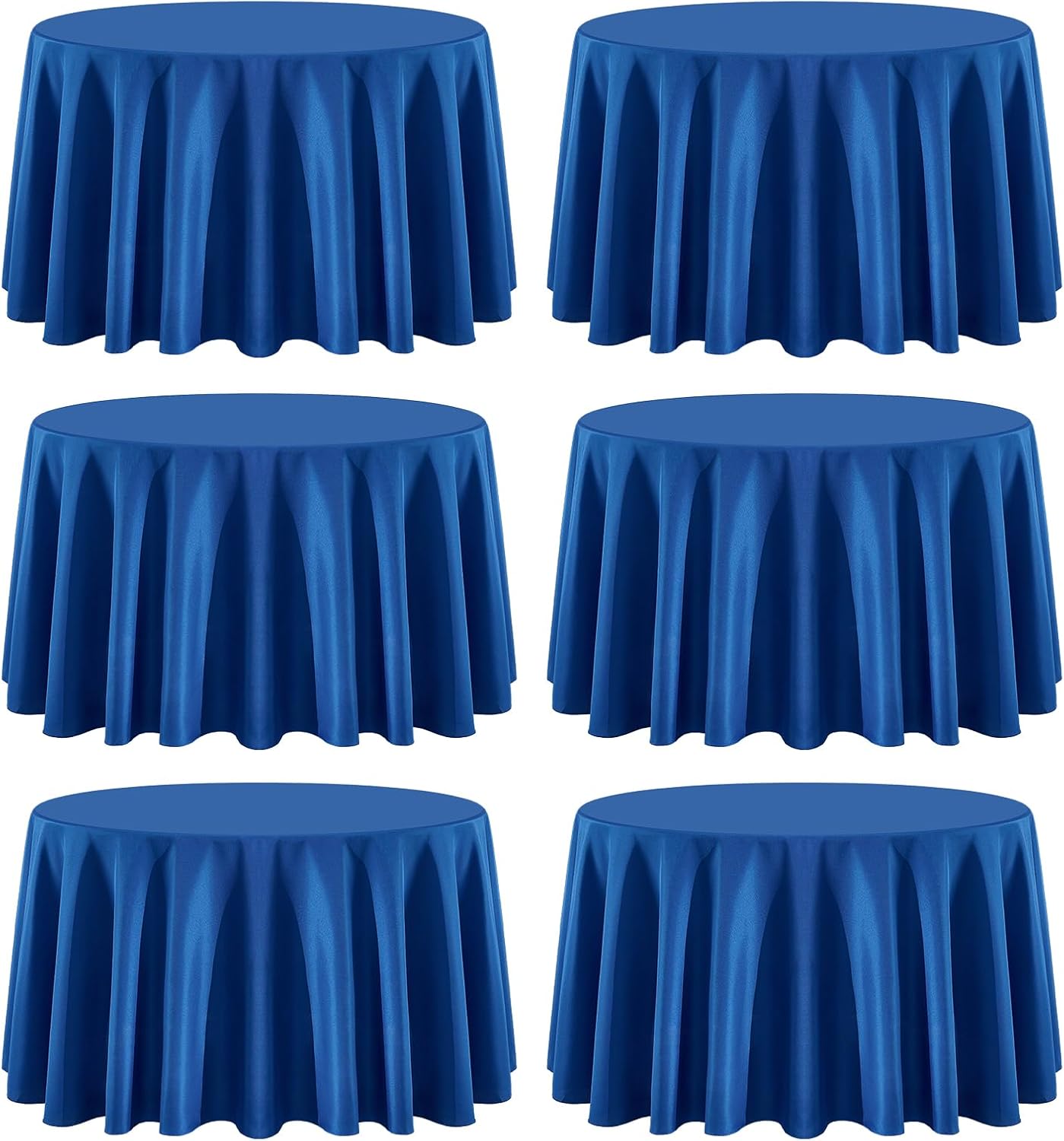Aocoz Round Tablecloth 120 Inch 6 Pack White Tablecloths Washable Decorative Linen Polyester Table Clothes Cover for Dining Table Banquets Buffet