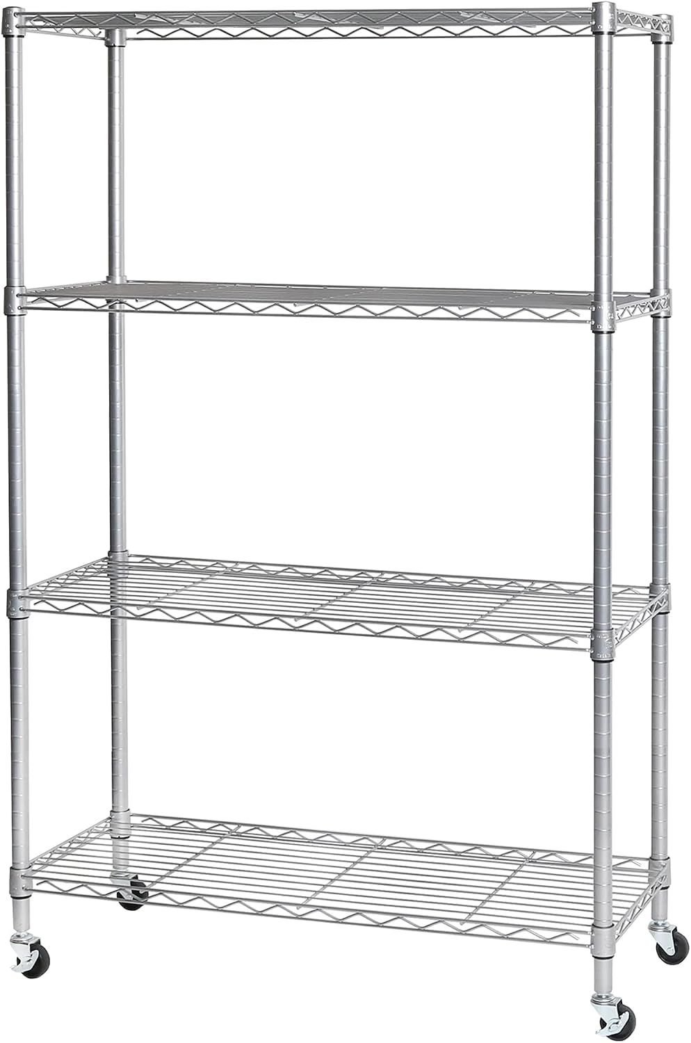 5-Tier Steel Wire Shelving, 30" W x 14" D x 61.5" H, Black, Durable solid steel wire storage rack with adjustable shelves featuring 300 pounds per