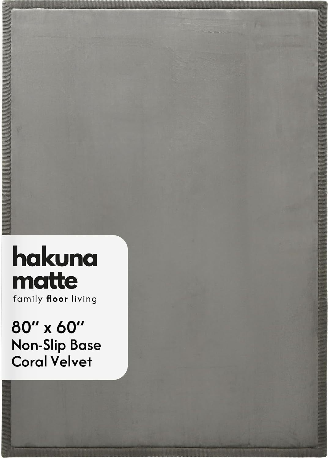 Hakuna Matte CloudSoft Mat for Floor 60" x 80" Beige, Coral Velvet high-density foam Rug - Non-Slip, Water-Resistant