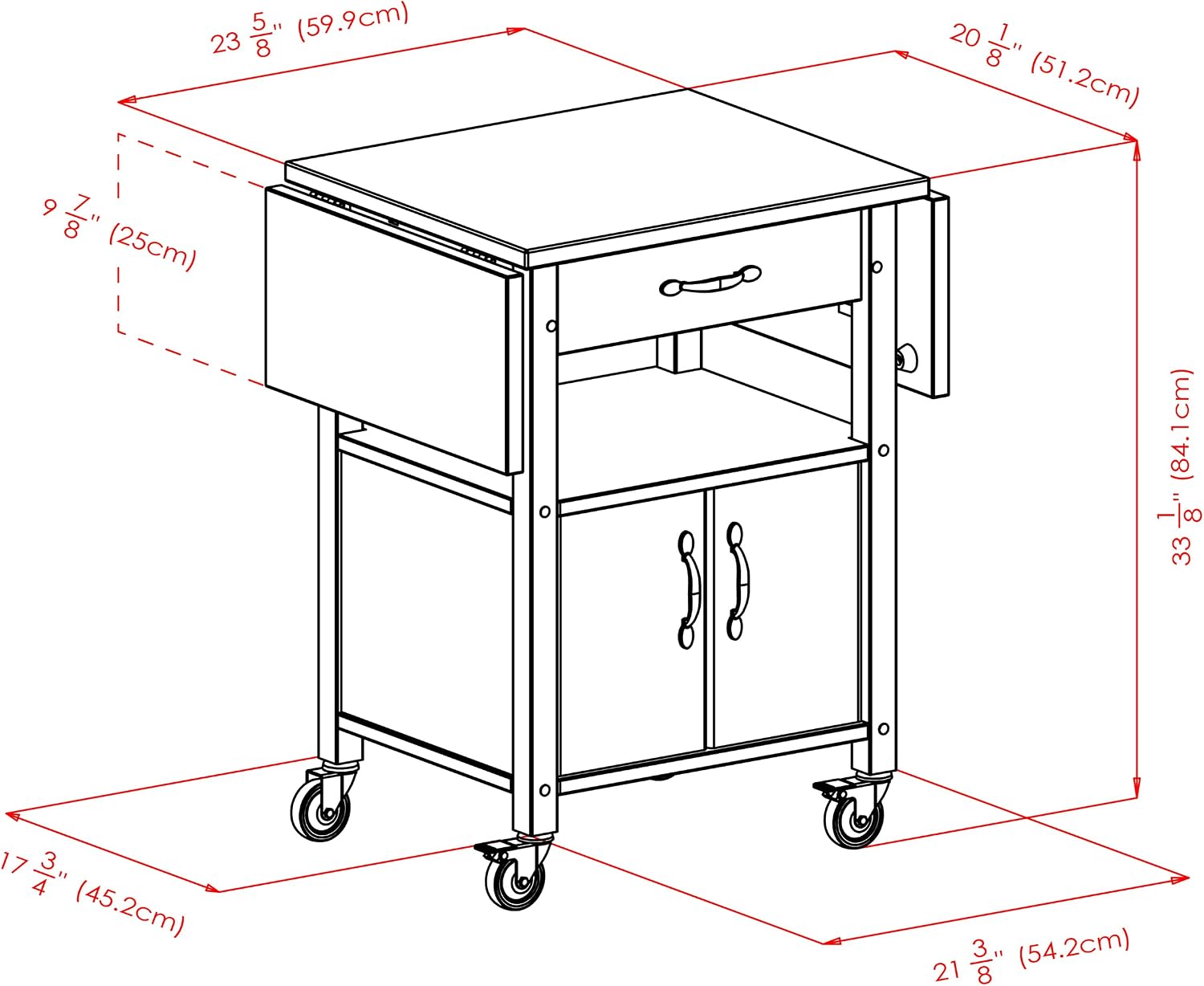 Winsome Wood/Veneer Mobile Kitchen Cart with Lockable Wheels, Beech (84920)