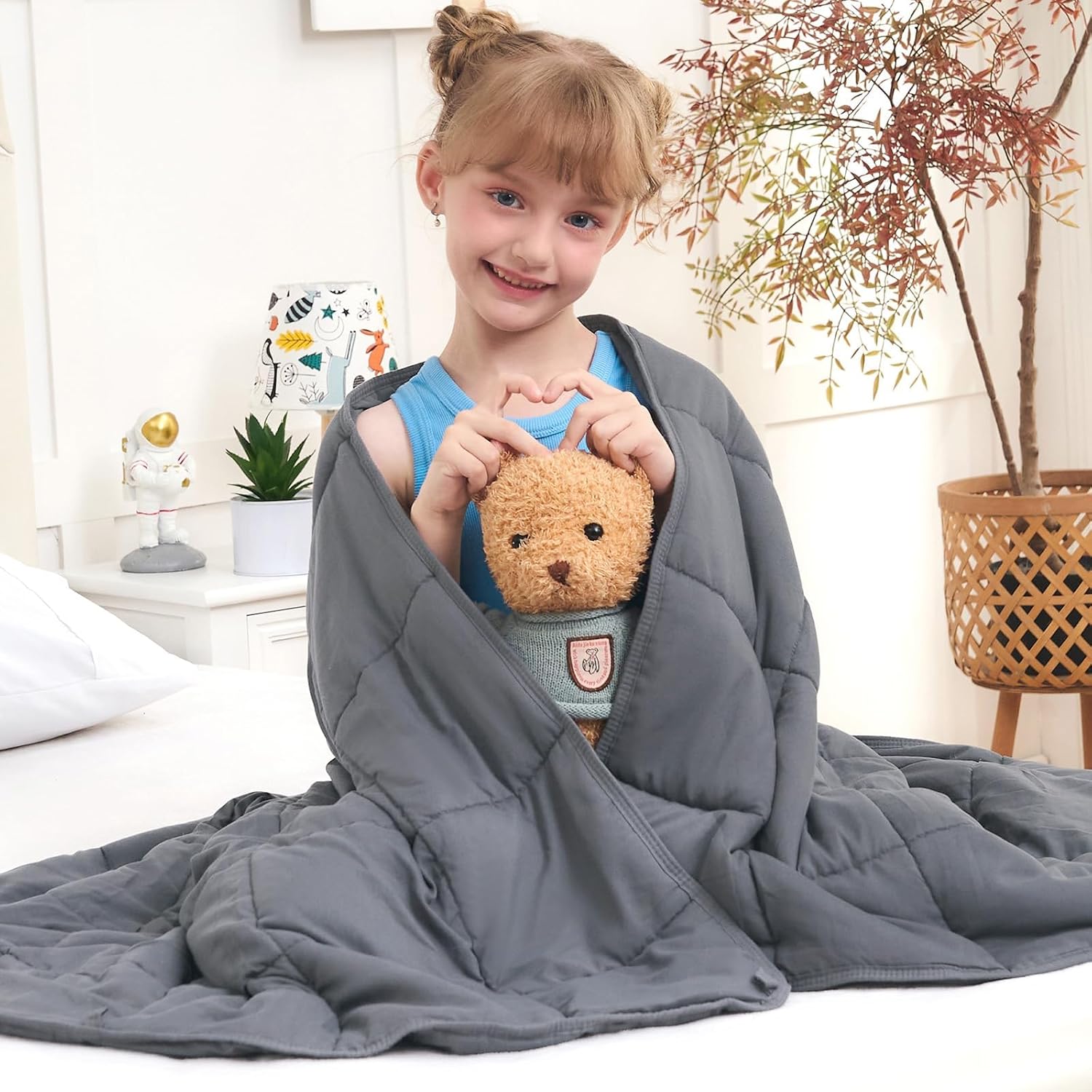 BETU Weighted Blanket for Adults 15lbs, 48"x72", Twin Full Size Cooling Heavy Throw Blanket for 140-160lbs