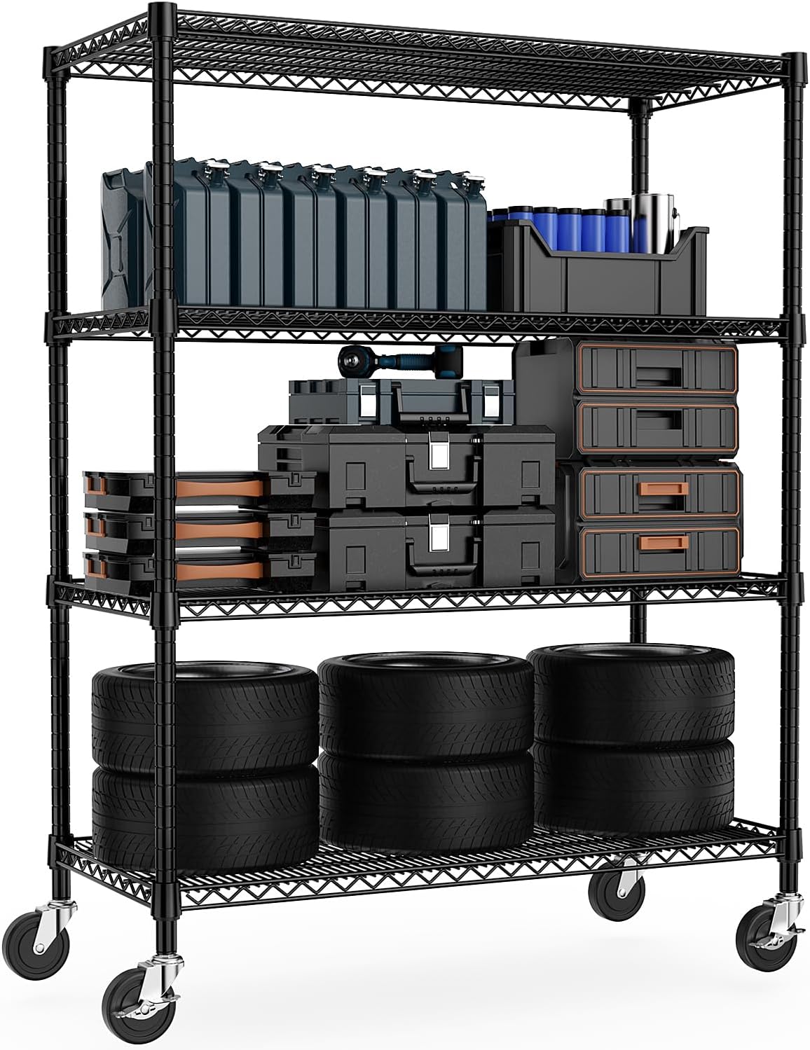 M MZG 1750 lbs Steel Storage Shelving 5-Tier Utility Shelving Unit Steel Organizer Wire Rack for Home, Kitchen, Office, Garage