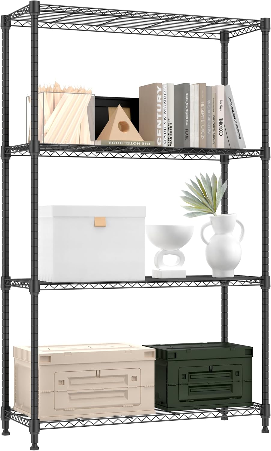 M MZG 1750 lbs Steel Storage Shelving 5-Tier Utility Shelving Unit Steel Organizer Wire Rack for Home, Kitchen, Office, Garage