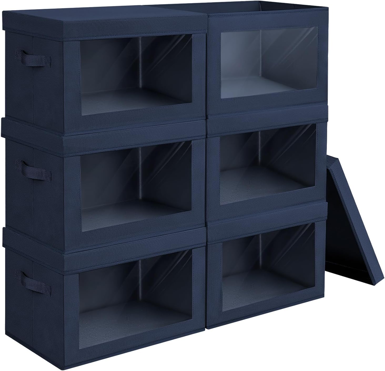 Homsorout Storage Bins with Lids - Large Decorative Basket with Lids, Fabric Foldable Closet Organizer Bins, Stackable Shelf Organizer for Living Room