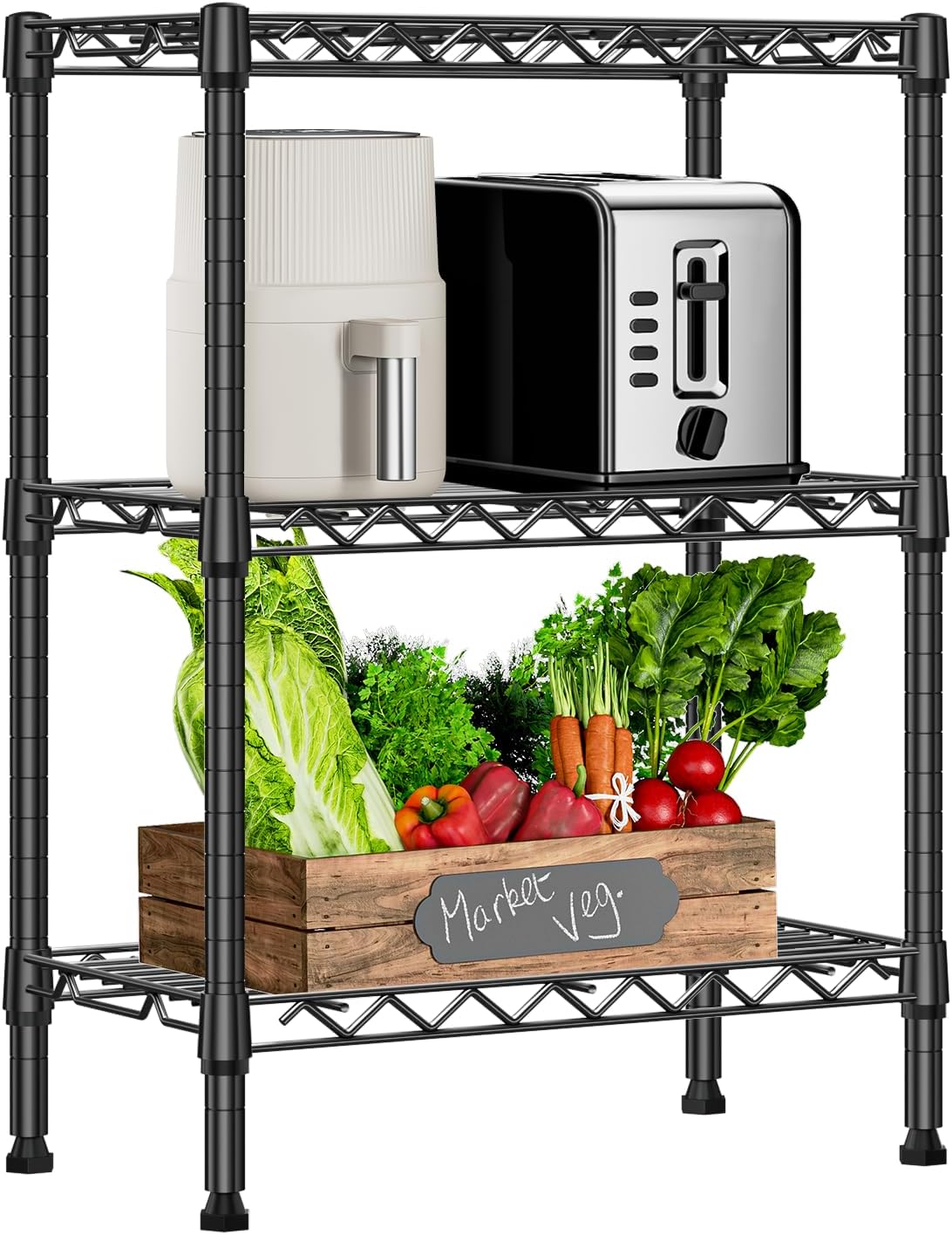 M MZG 1750 LBS Storage Shelves 5-Tier Utility Shelving Unit Steel Organizer Wire Rack for Home, Kitchen, Office, Garage