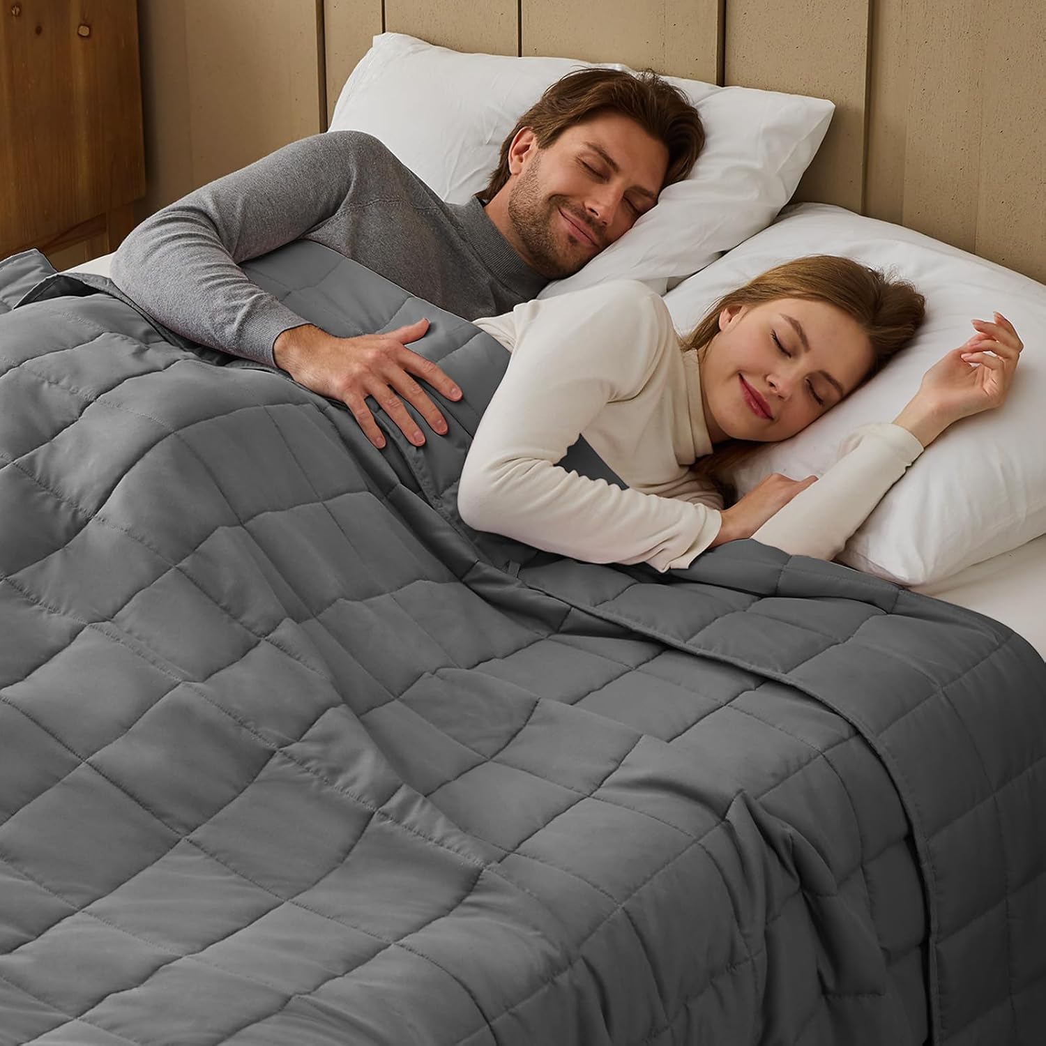 BETU Weighted Blanket for Adults 15lbs, 48"x72", Twin Full Size Cooling Heavy Throw Blanket for 140-160lbs