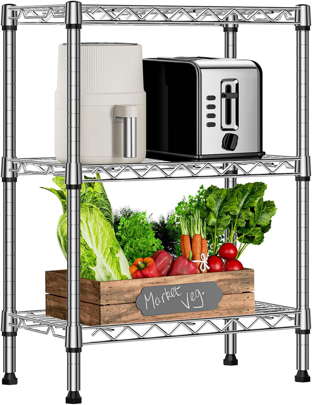 M MZG 1750 lbs Steel Storage Shelving 5-Tier Utility Shelving Unit Steel Organizer Wire Rack for Home, Kitchen, Office, Garage