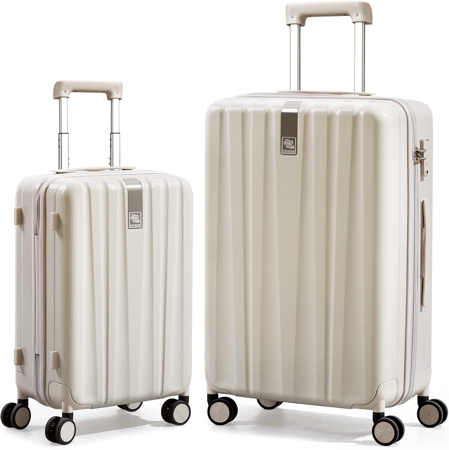 Hanke Luggage Sets 2 piece Carry On Luggage with Wheels PC Hard Shell Suitcases Lightweight Checked Travel Luggage Large Travel Suitcase Woman Men