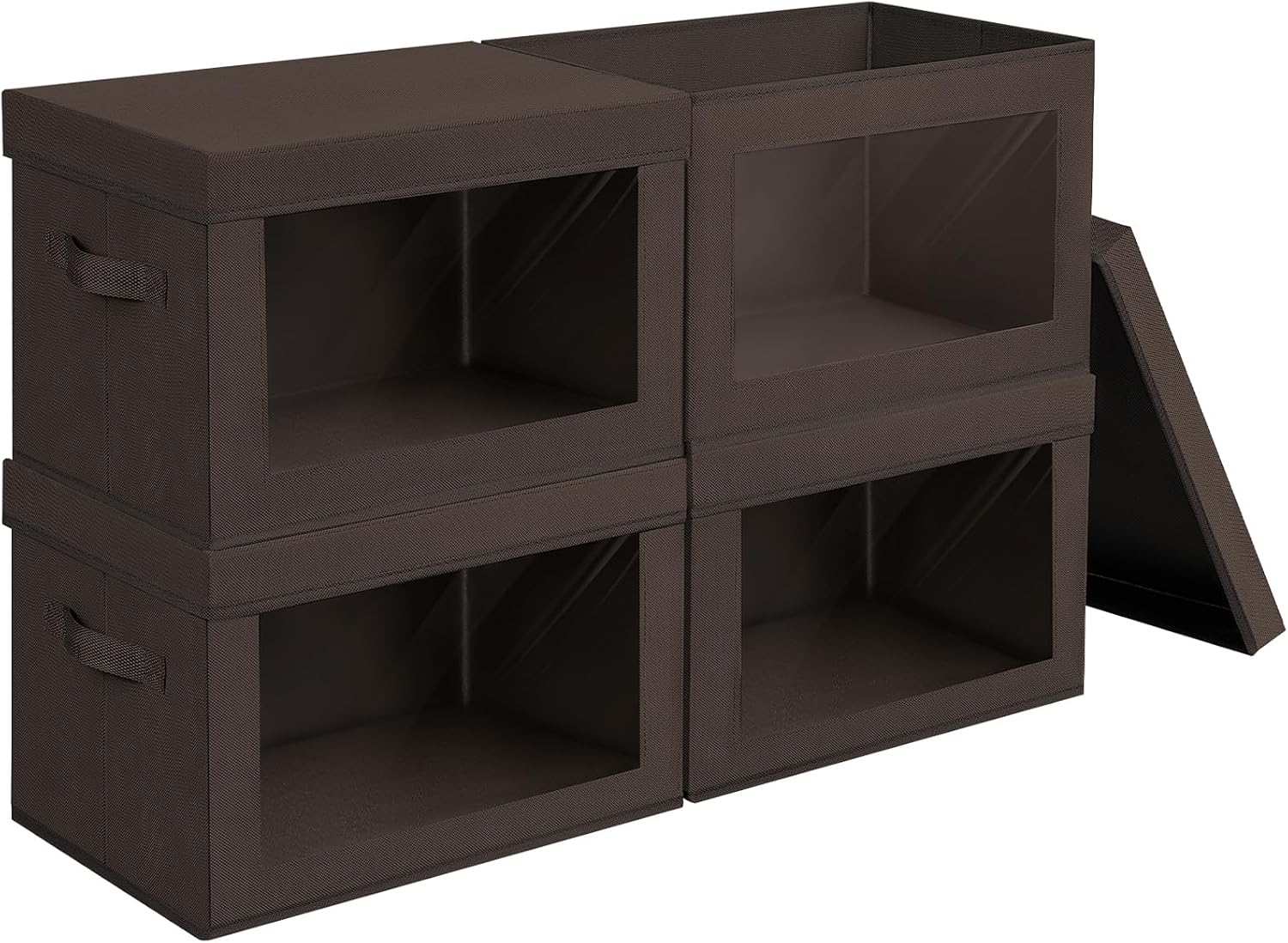 Homsorout Storage Bins with Lids - Large Decorative Basket with Lids, Fabric Foldable Closet Organizer Bins, Stackable Shelf Organizer for Living Room