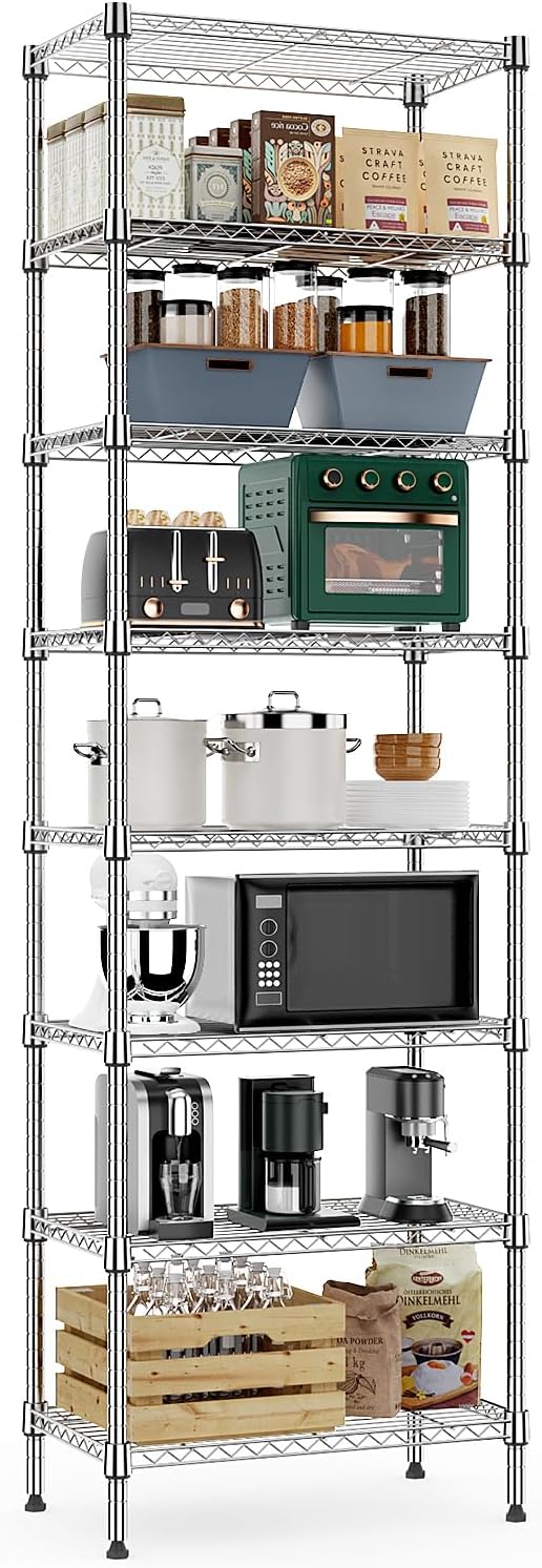 M MZG 1750 lbs Steel Storage Shelving 5-Tier Utility Shelving Unit Steel Organizer Wire Rack for Home, Kitchen, Office, Garage