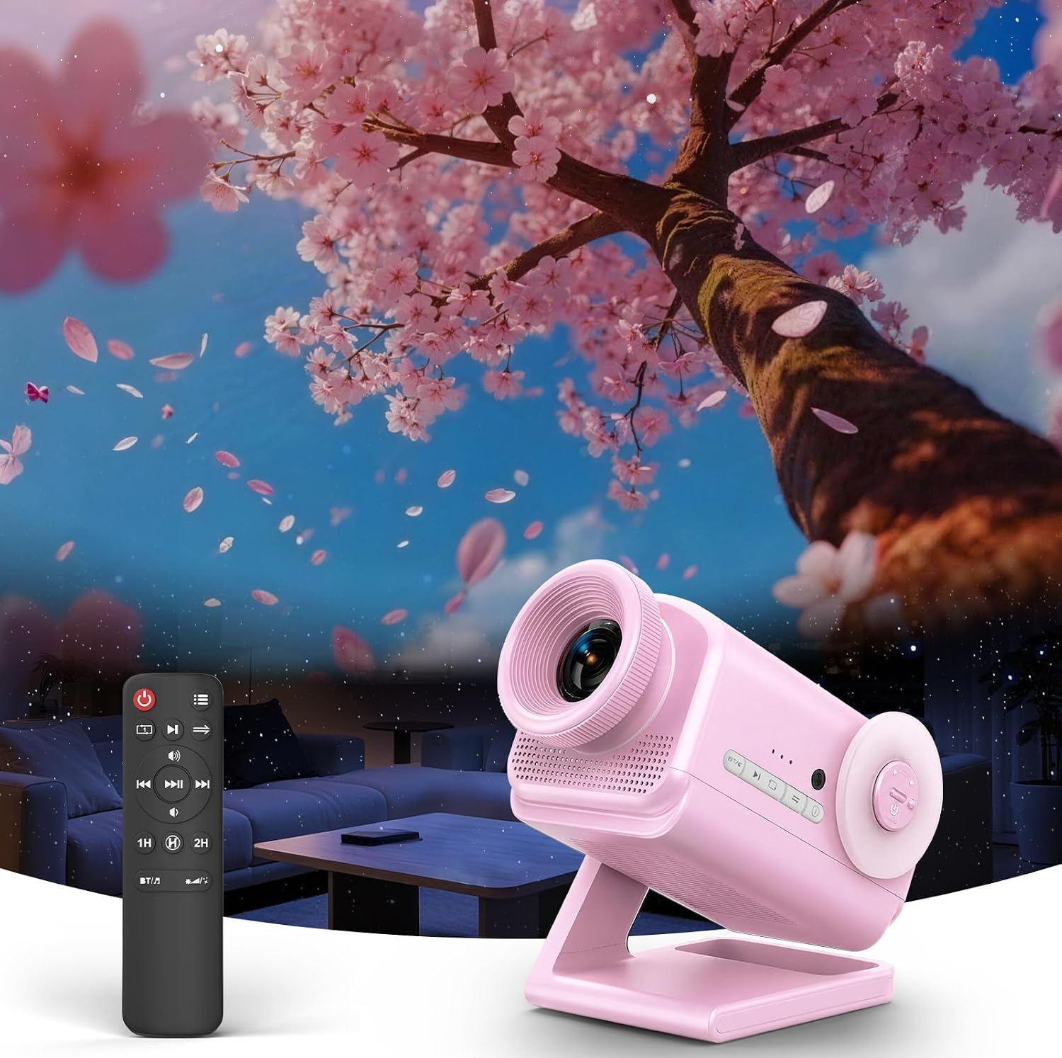 Rossetta 3D Projector with 60 Scenes, Galaxy Star Projector for Room Decor, Bluetooth Speaker, 1H/2H Timer and Remote, Night Light for Bedroom, Party