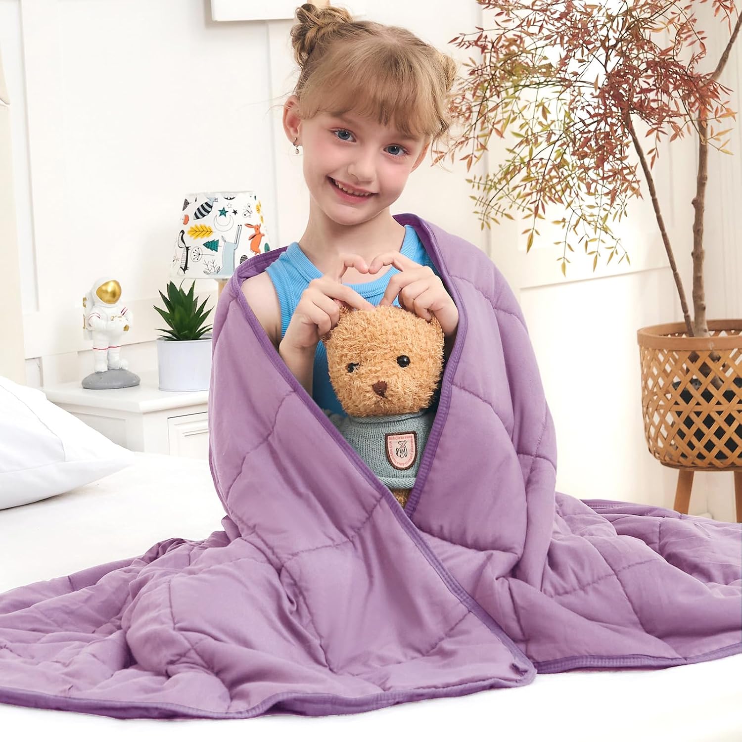 BETU Weighted Blanket for Adults 15lbs, 48"x72", Twin Full Size Cooling Heavy Throw Blanket for 140-160lbs