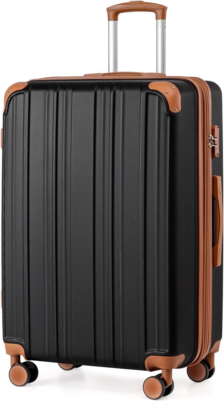 Coolife Luggage, Suitcase with Durable and Lightweight, Large Checked Luggage with PC+ABS Hardshell Expandable, Dual Spinner Wheels, TSA Lock