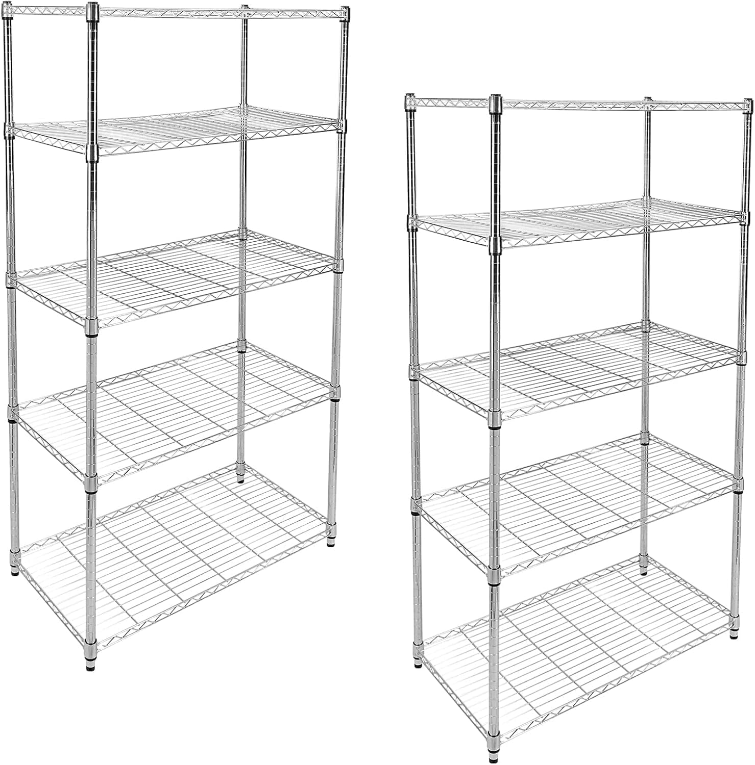 YSSOA Heavy Duty 3-Tier Storage Shelves 750Lb Capacity, 24.02" D x 13.78" W x 21.97" H Shelving Unit for Pantry, Garage, Laundry and Kitchen, Chrome