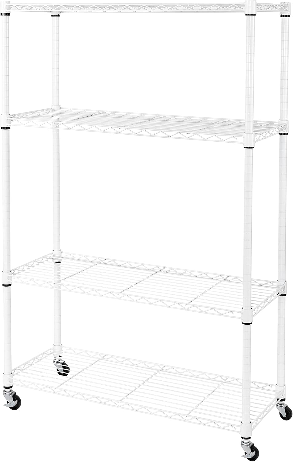 5-Tier Steel Wire Shelving, 30" W x 14" D x 61.5" H, Black, Durable solid steel wire storage rack with adjustable shelves featuring 300 pounds per