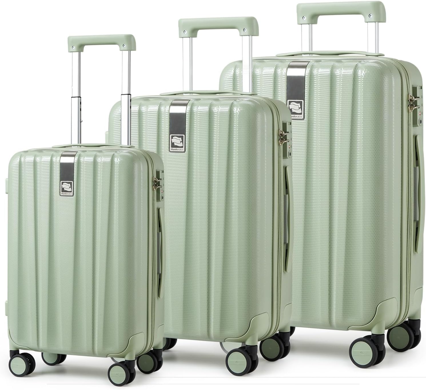 Hanke Luggage Sets 2 piece Carry On Luggage with Wheels PC Hard Shell Suitcases Lightweight Checked Travel Luggage Large Travel Suitcase Woman Men