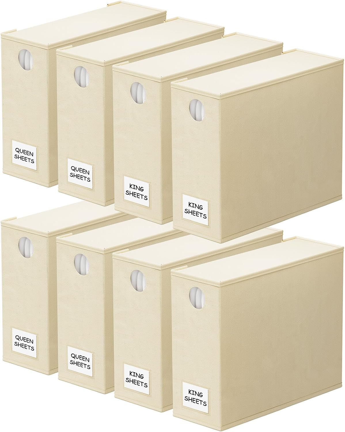 SpaceAid 8 Pack Bed Sheet Organizers and Storage, Foldable Sheet Organizer for Linen Closet