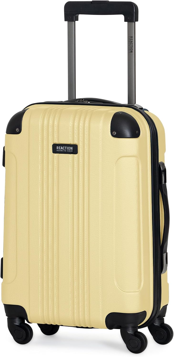 Kenneth Cole REACTION Out of Bounds Lightweight Hardshell 4-Wheel Spinner Luggage, Charcoal, 24-Inch Checked