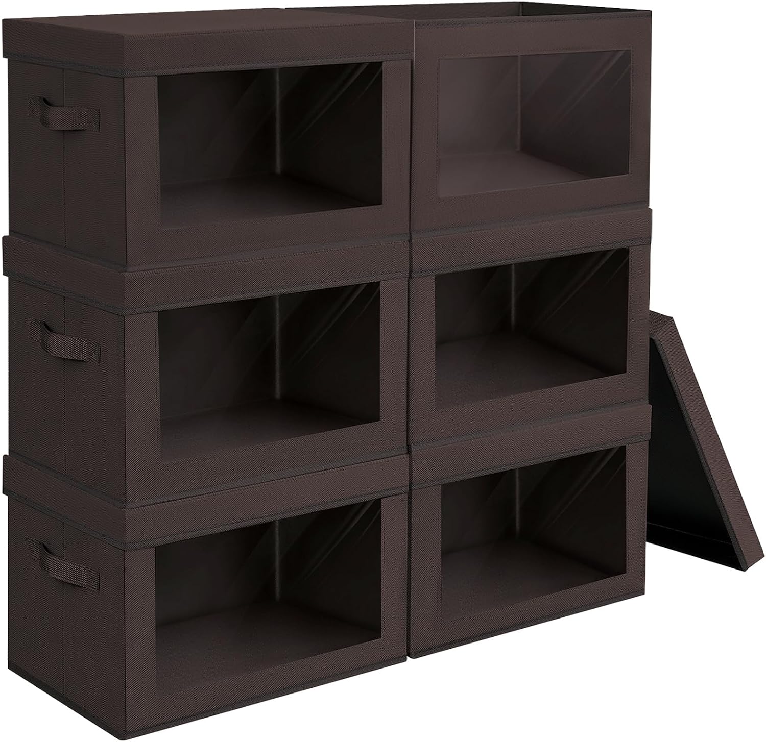 Homsorout Storage Bins with Lids - Large Decorative Basket with Lids, Fabric Foldable Closet Organizer Bins, Stackable Shelf Organizer for Living Room