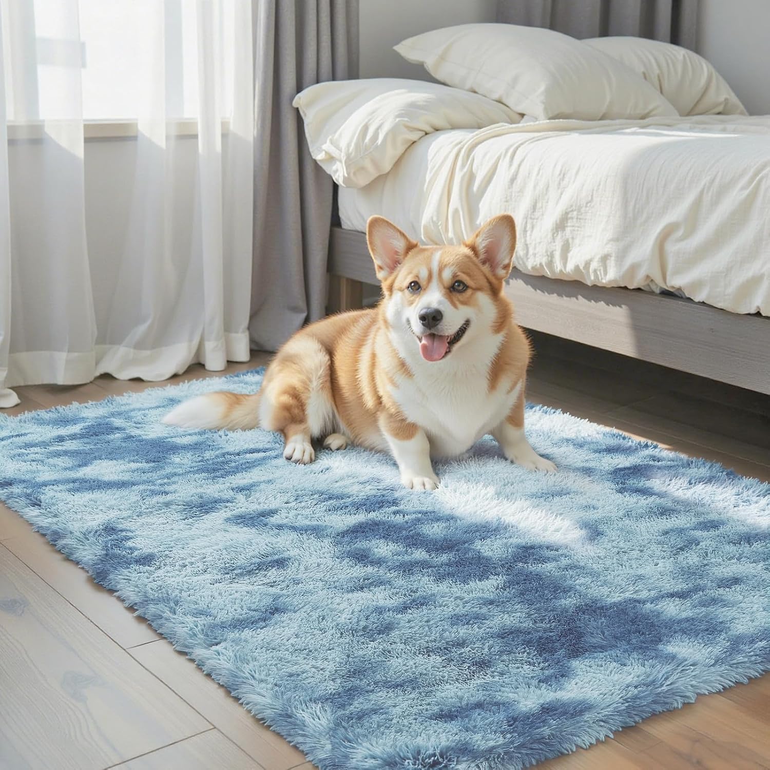 junhejiamei Area Rugs 9x12 Living Room, Large Area Rug Shaggy Carpet Soft Plush Furry Bedside Rug