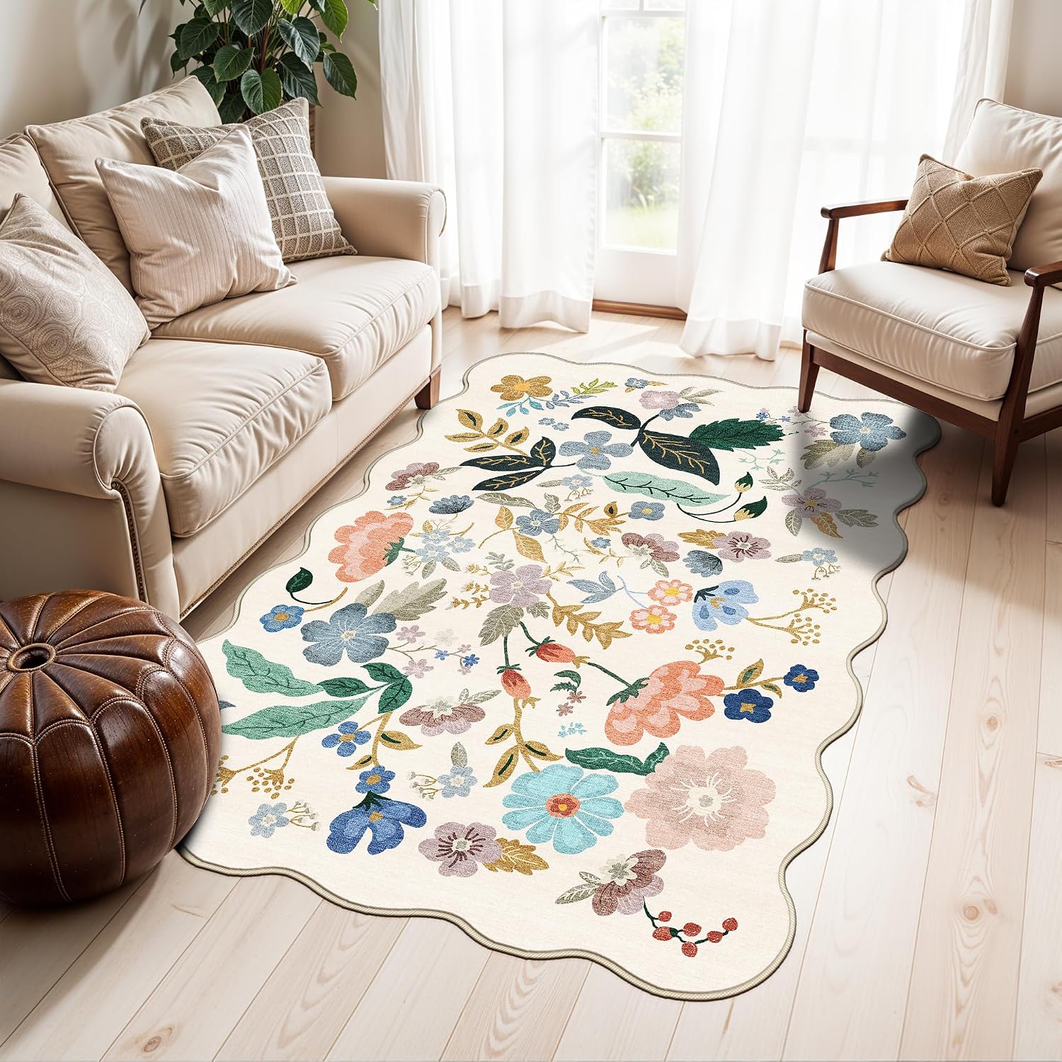 HY HAO YUN LAI Washable Large 9x12 Area Rug: Living Room Oriental Non Slip Soft Rugs Indoor Low Pile Stain Resistant Carpet for Bedroom Dining Room