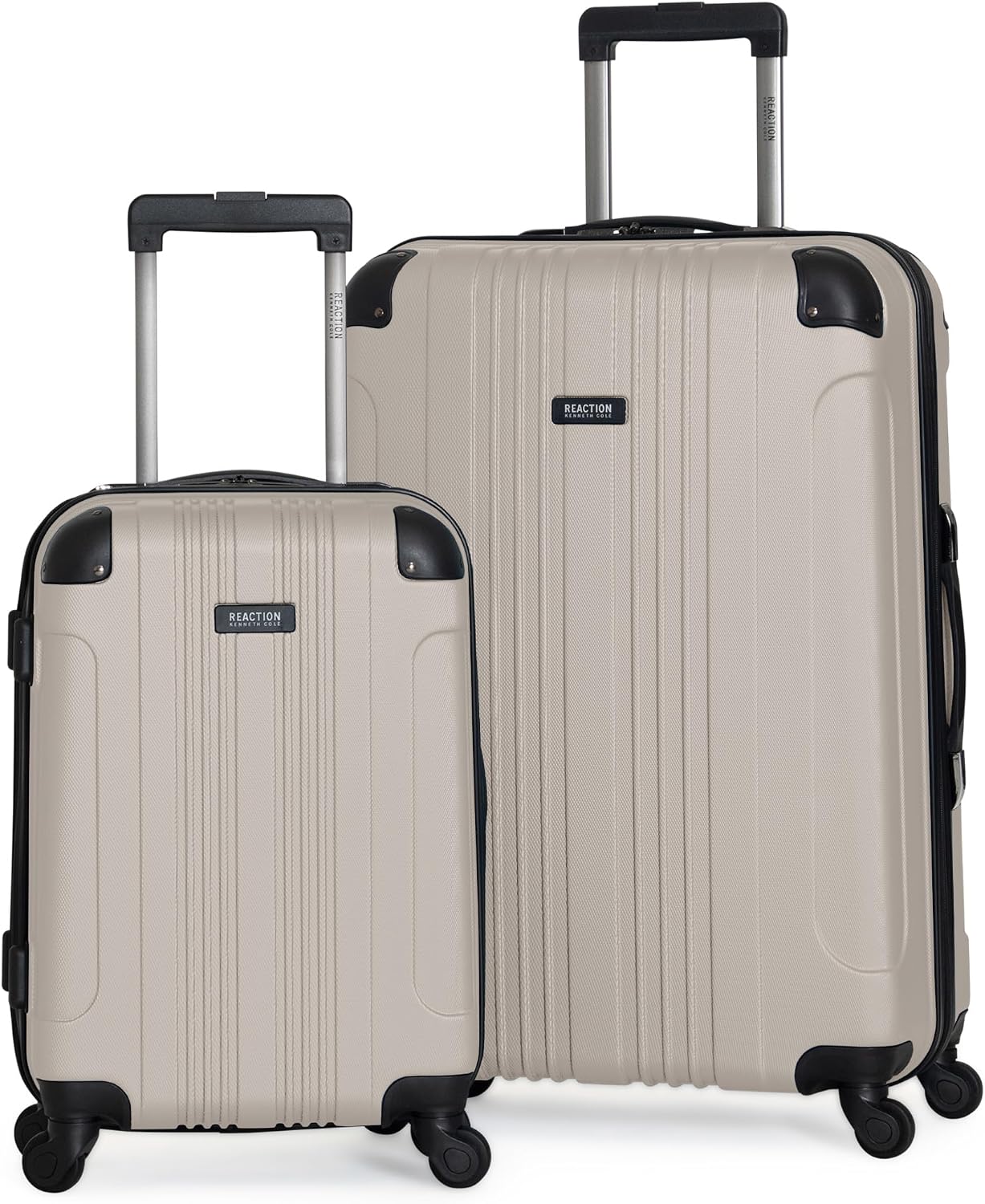 Kenneth Cole REACTION Out of Bounds Lightweight Hardshell 4-Wheel Spinner Luggage, Charcoal, 24-Inch Checked