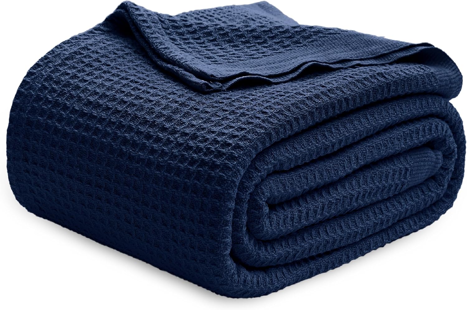 Bedsure 100% Cotton Blanket King Size for Bed - Cooling Breathable and Soft for Summer, Thick Cozy Waffle Weave Blanket Gifts for Women, White