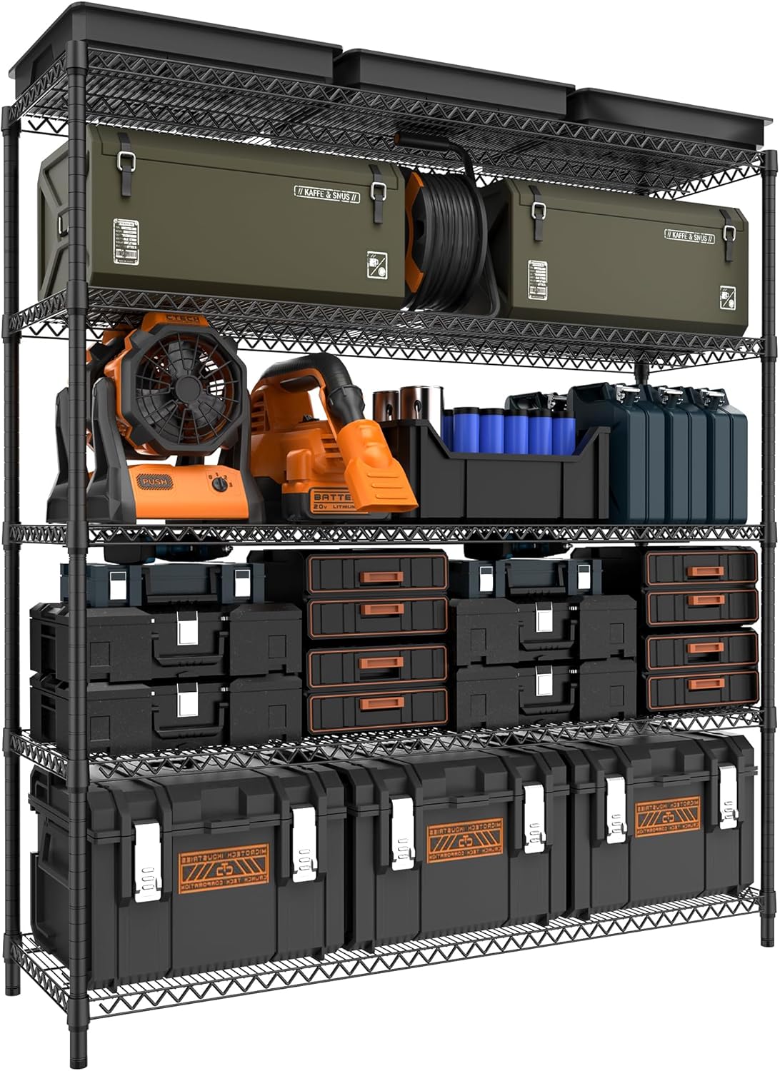 M MZG 1750 lbs Steel Storage Shelving 5-Tier Utility Shelving Unit Steel Organizer Wire Rack for Home, Kitchen, Office, Garage