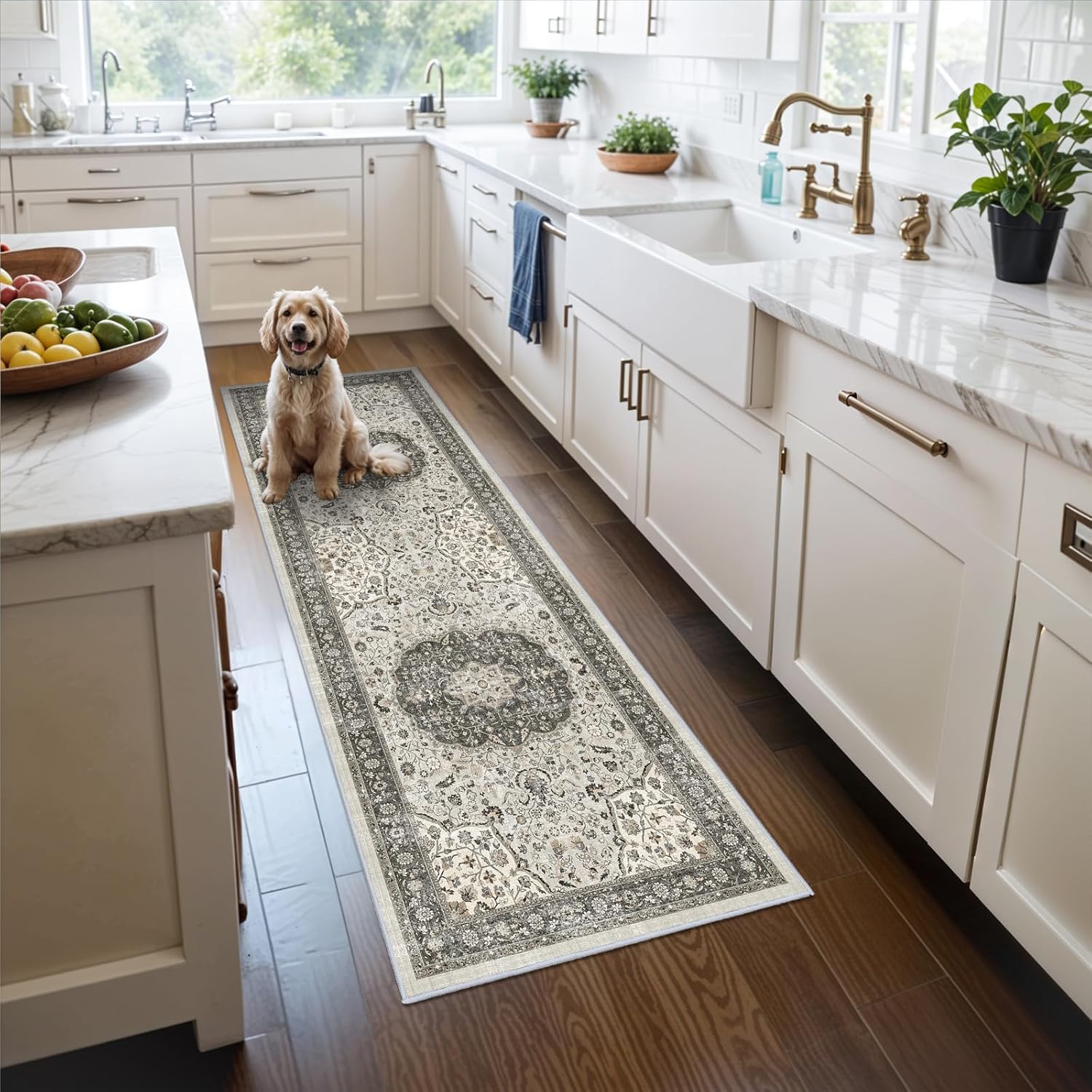 HY HAO YUN LAI Washable Large 9x12 Area Rug: Living Room Oriental Non Slip Soft Rugs Indoor Low Pile Stain Resistant Carpet for Bedroom Dining Room