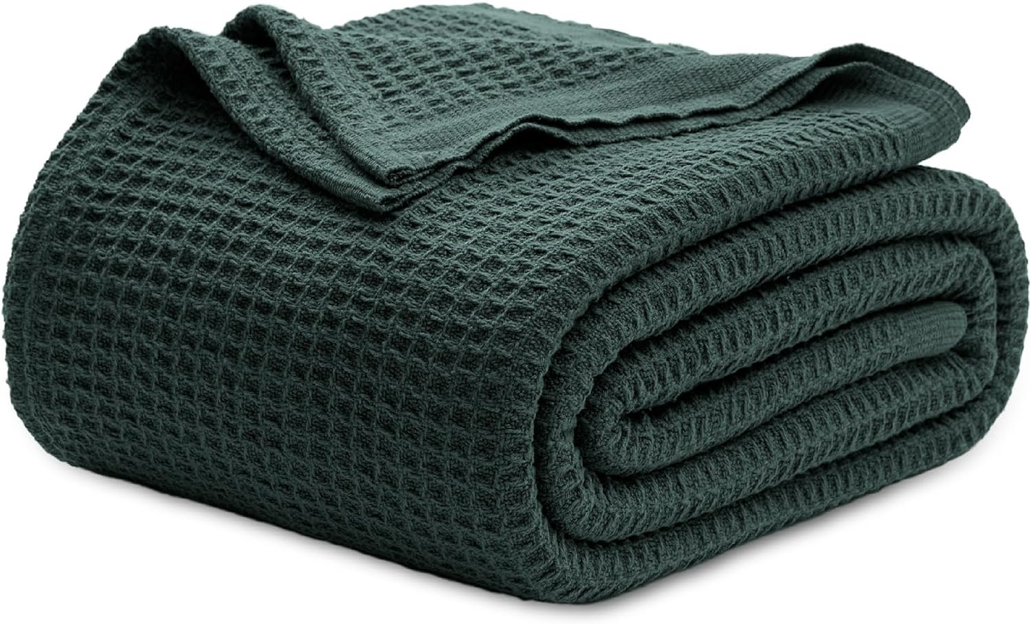 Bedsure 100% Cotton Blanket King Size for Bed - Cooling Breathable and Soft for Summer, Thick Cozy Waffle Weave Blanket Gifts for Women, White