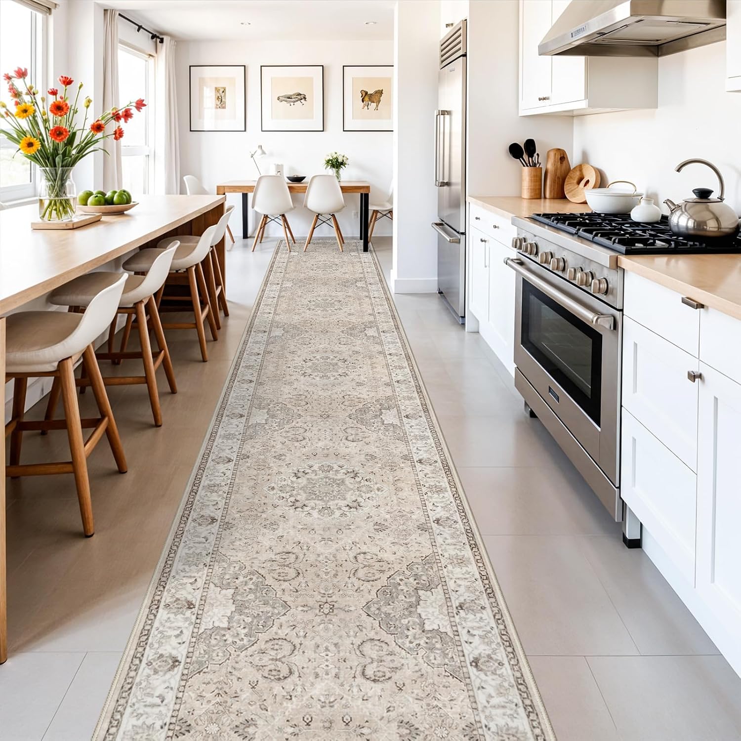 HY HAO YUN LAI Washable Large 9x12 Area Rug: Living Room Oriental Non Slip Soft Rugs Indoor Low Pile Stain Resistant Carpet for Bedroom Dining Room