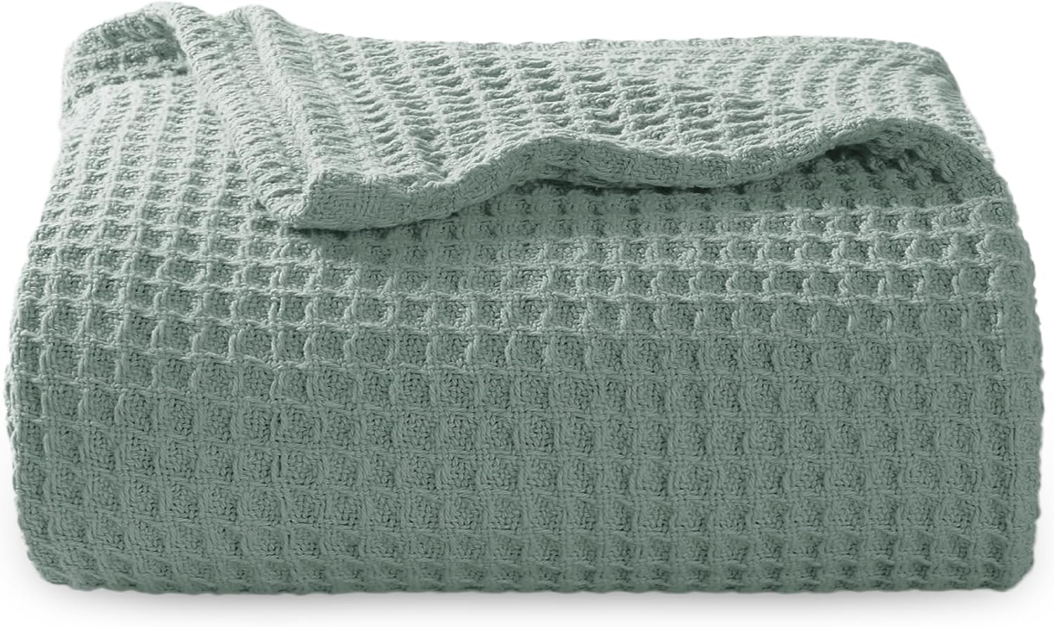 Bedsure 100% Cotton Blanket King Size for Bed - Cooling Breathable and Soft for Summer, Thick Cozy Waffle Weave Blanket Gifts for Women, White