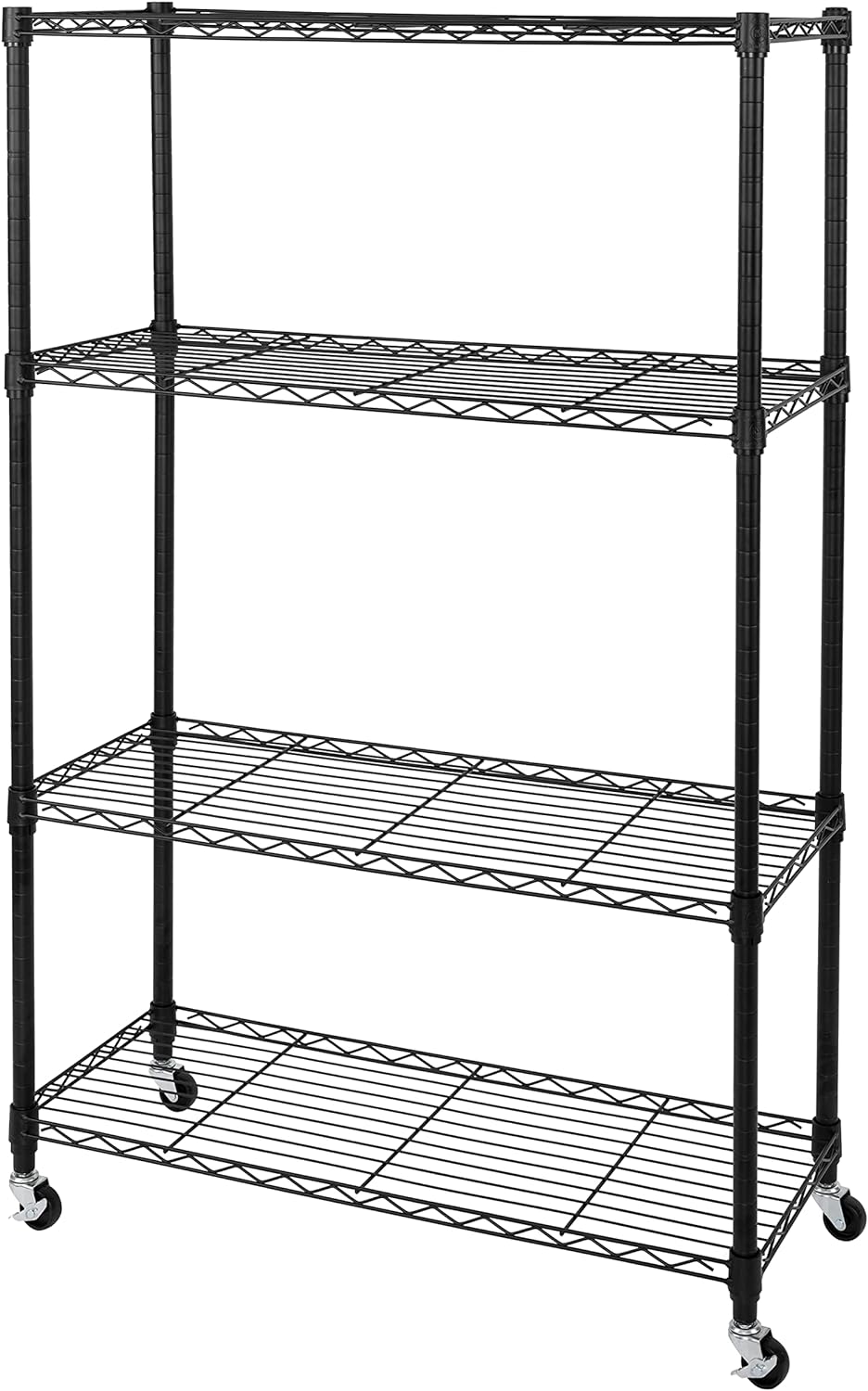 5-Tier Steel Wire Shelving, 30"W x 14"D x 61.5"H, Durable solid steel wire storage rack with adjustable shelves featuring 300 pounds per shelf weight