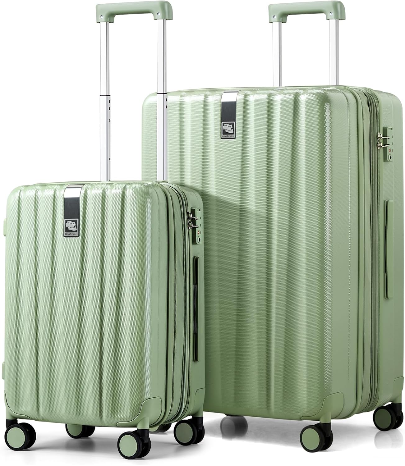 Hanke Luggage Sets 2 piece Carry On Luggage with Wheels PC Hard Shell Suitcases Lightweight Checked Travel Luggage Large Travel Suitcase Woman Men