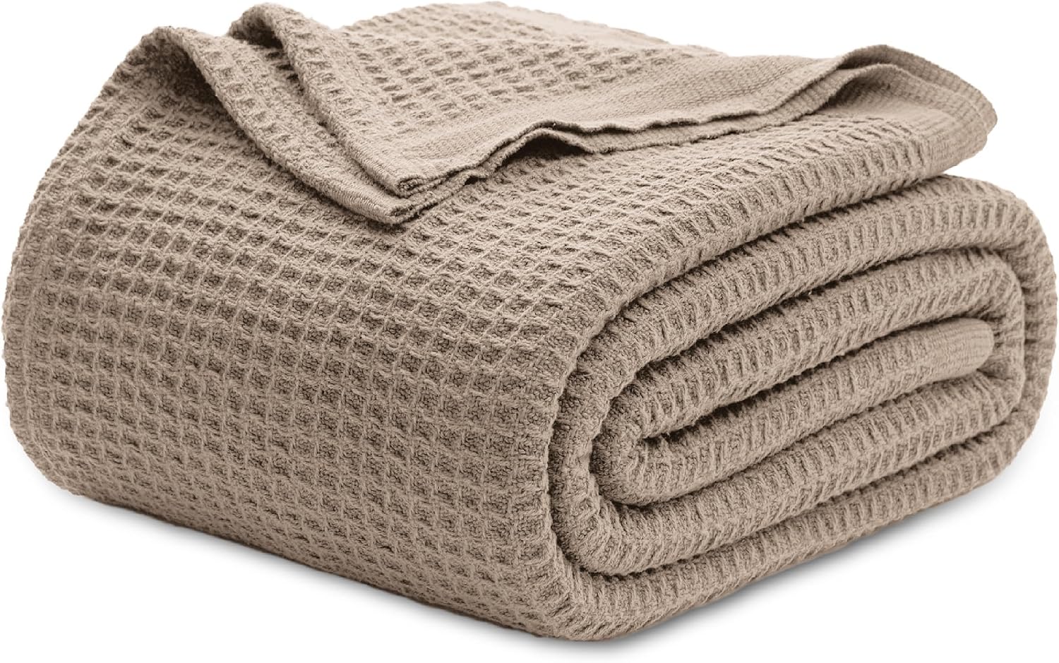 Bedsure 100% Cotton Blanket King Size for Bed - Cooling Breathable and Soft for Summer, Thick Cozy Waffle Weave Blanket Gifts for Women, White