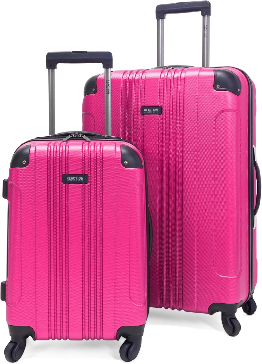 Kenneth Cole REACTION Out of Bounds Lightweight Hardshell 4-Wheel Spinner Luggage, Charcoal, 24-Inch Checked