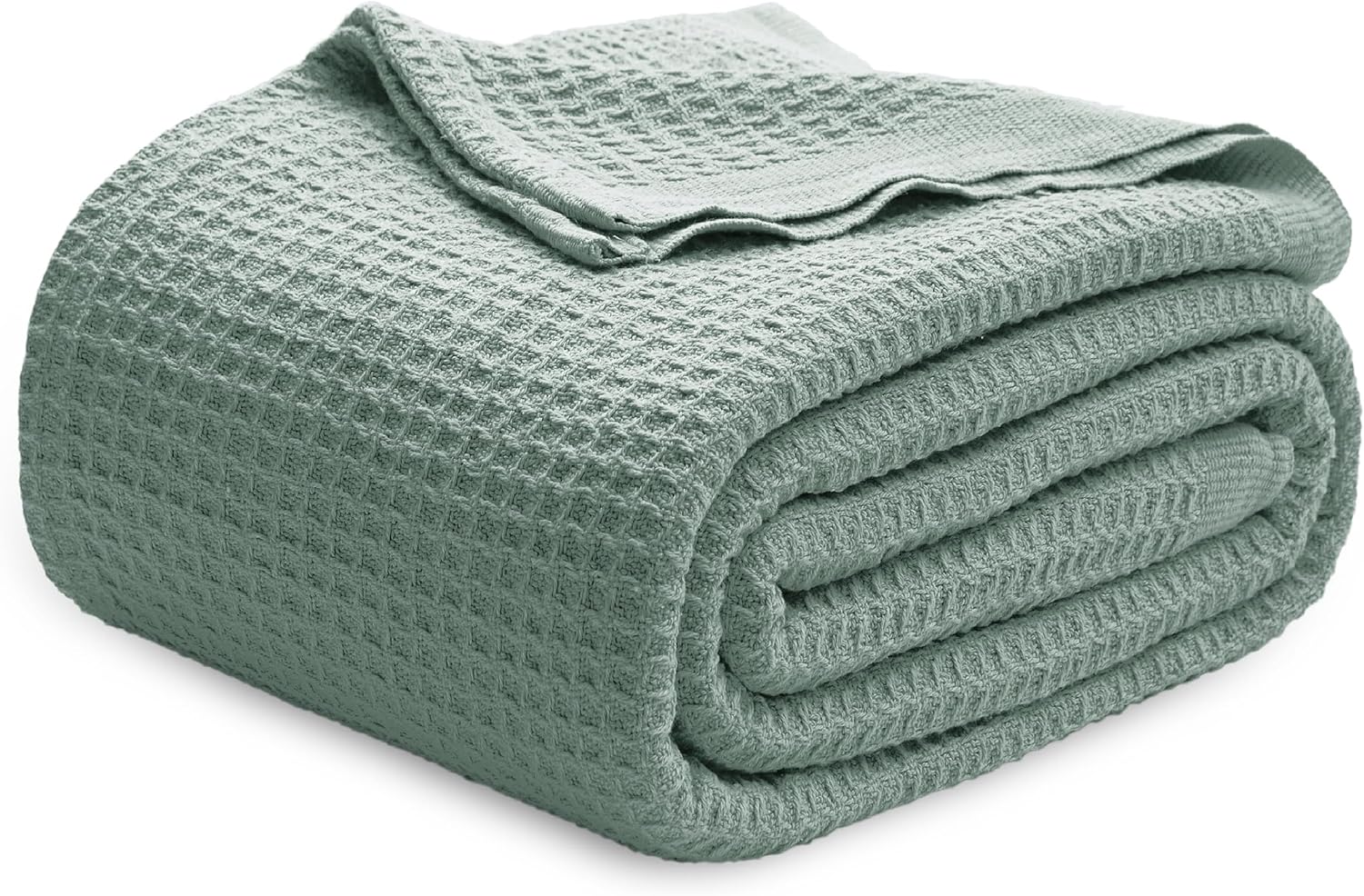 Bedsure 100% Cotton Blanket King Size for Bed - Cooling Breathable and Soft for Summer, Thick Cozy Waffle Weave Blanket Gifts for Women, White