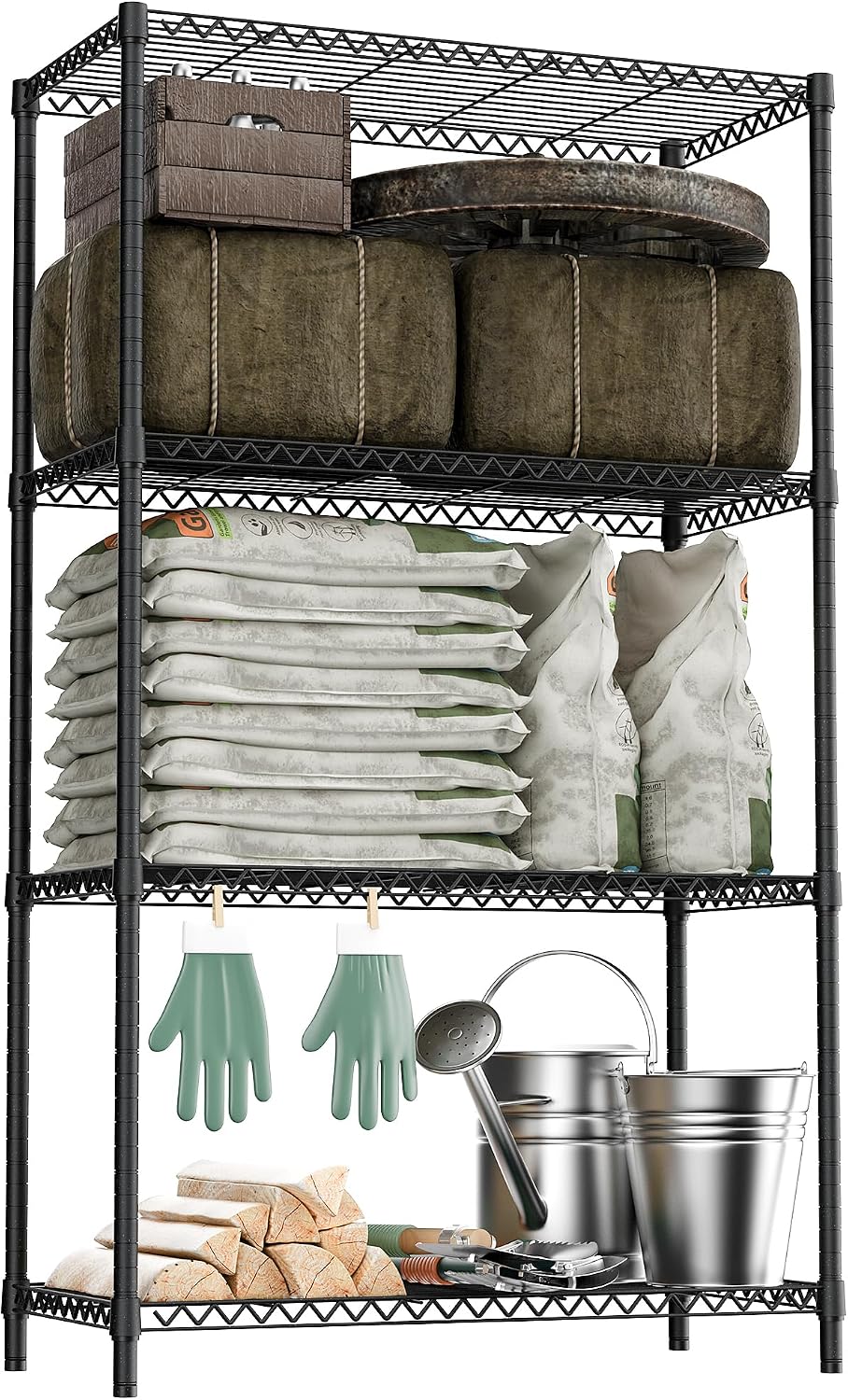 M MZG 1750 LBS Storage Shelves 5-Tier Utility Shelving Unit Steel Organizer Wire Rack for Home, Kitchen, Office, Garage