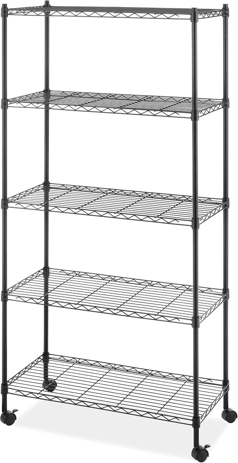 Whitmor 3-Wire Shelving Unit, Metal Storage Shelves, Easy Assembly Home Organizer for Pantry, Kitchen, Garage, Plant